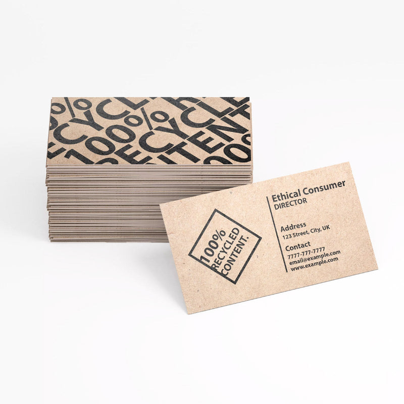 Kraft Business Cards 100% Recycled Content