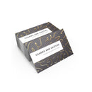 raised gold foil business cards with 19pt Suede Lamination 